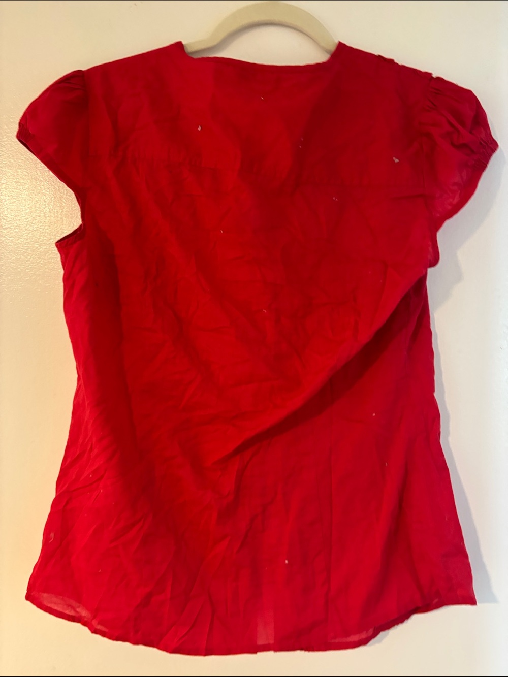 Ted Baker Red Ruffle-Trim Button Front Blouse - Picture 3 of 3